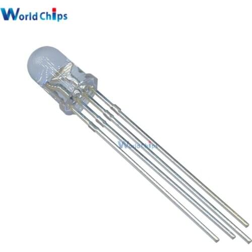 100Pcs 5mm 4pin RGB Tri-Color Common Cathode LED Red Green Blue