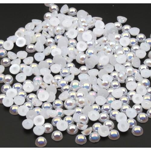 2-10mm White Ivory Half Round Pearl Beads Craft Cabochon Scrapbook Decoration Flatback Nail Art Garment Beads DIY