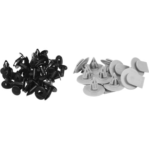 20 Pcs 8mm Hole Plastic Push Screw Rivet Fairing Panel Fixings Clips with 10 Pcs Fender Flare Moulding Panel Trim Clips