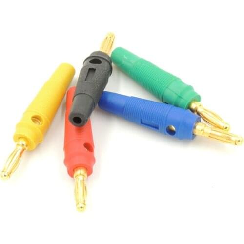 20 pcs Gold plated 4mm Audio Speaker Wire Cable Screw Banana Plug Connector mix color