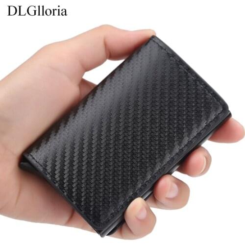 2021 Mens Anti-Theft Swipe Card Holder Auto-Bounce Mens Leather Money Bag Top Quality PU Leather Short Wallets For Man