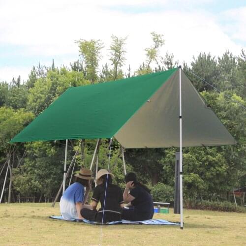 3.2x3m Awning Ultralight Tarp Outdoor Camping Survival Sun Shelter Shade Awning Silver Coating Pergola Waterproof Beach Tent