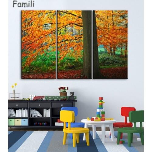 3Panels Canvas Prints Autumn Picture canvas painting poster home decor fashion wall art for living room,wall painting