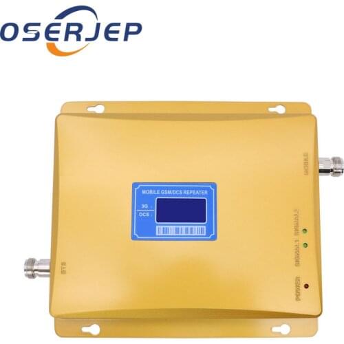 3g 4g lte Repeater 2100MHz 1800MHz Dual band Repeater 65dbi LCD Display Signal WCDMA DCS 1800/2100 Amplifier DCS Signal Booster