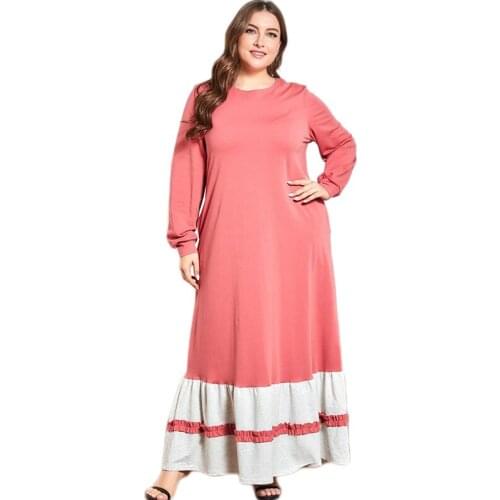 Abaya Muslim Women Long Dress Ramadan Kaftan Jilbab Turkish Islamic Clothing Casual Maxi Robe Gown Dubai Arab Ruffle Patchwork