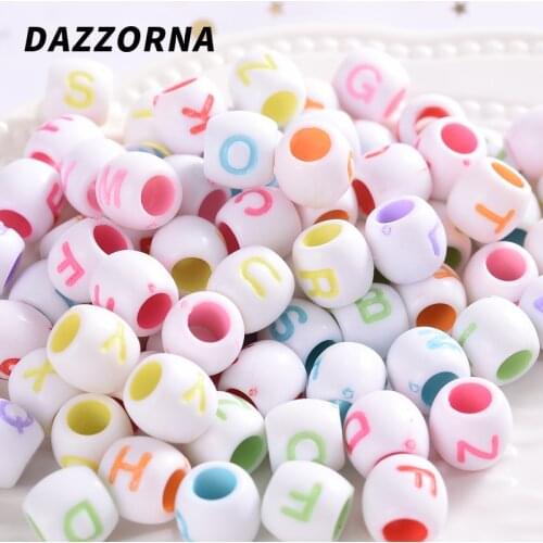 Acrylic Beads Colorful Long Tube Letters Loose Beads for Diy Handmade Making Jewelry Bracelet Necklace Accessories