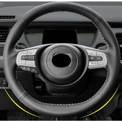 For Honda Fit 2021 Steering Wheel Cover the Fourth Generation GR9 Interior Modification Special Hand-stitched Leather Cover