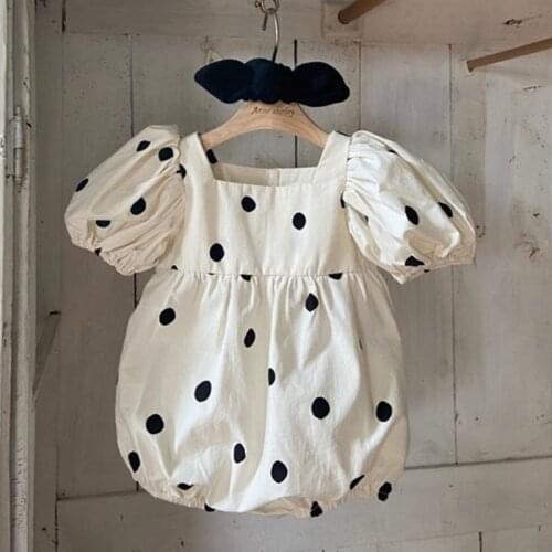 Kids Baby Girl Dot Rompers Newborn Infant Baby Girl Short Sleeve Rompers Summer Baby Girl Clothes Rompers 0-2Yrs