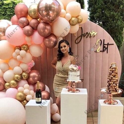 Baby Shower Girl Happy Birthday Party Balloon Decoration Rose Gold Ballon Arch Kit For Wedding Party Decor Bride To Be Supplies