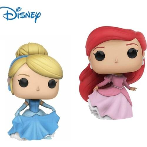 Disney Genuine Ariel Cinderella Action Figure Kawaii Collection Model Decor Cute Princess Anime Figures Dolls Kids Toys Gifts