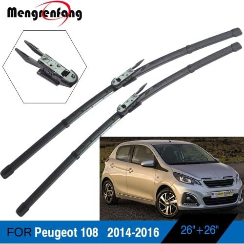 For Peugeot 108 Car Styling Front Windscreen Wiper Blades Soft Rubber Wiper Pinch Tab Arms 2014 2015 2016