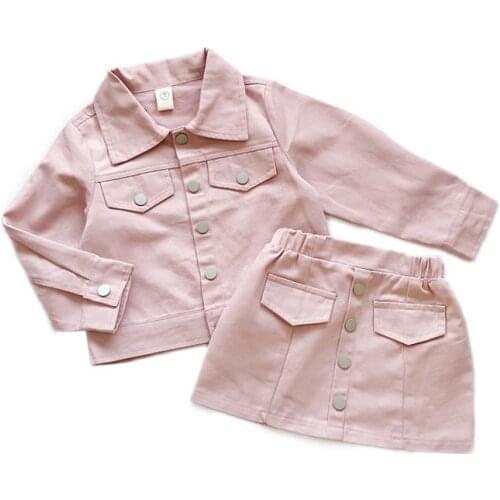 Baby Girls Denim Jacket +Skirt Shorts 2PCS Clothing Set Kids Formal Party Wear Princess Girls Evening Dress Children Tracksuit