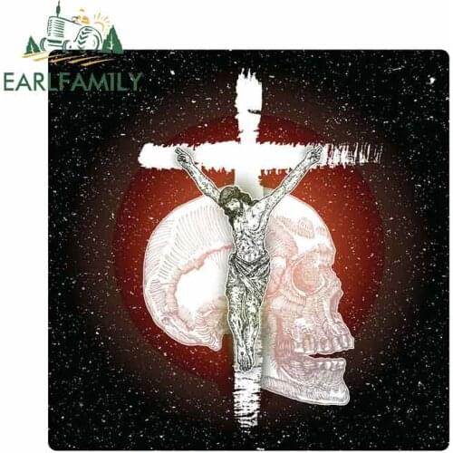 EARLFAMILY 13cm x 13cm for Jesus Christ Crucifixion Anime Funny Car Stickers Bumper Trunk Truck Graphics Vinyl JDM Accessories