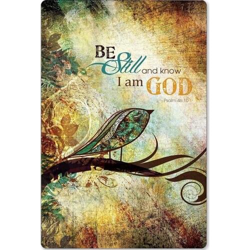 Good luckcy Bird Vintage Metal Sign On The Branch Be Still and Know That I Am God Tin Sign Bar Cafe Kitchen Plaque Decoration