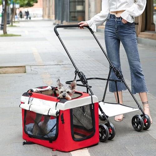 Pet stroller dog walking cat stroller outdoor car foldable car bag separate type