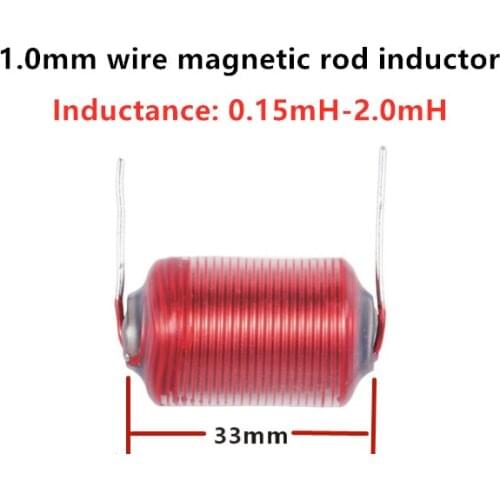 1.0mm magnetic rod car inductance speaker frequency divider core inductance coil frequency divider fever audio 0.15mH-2.0mH