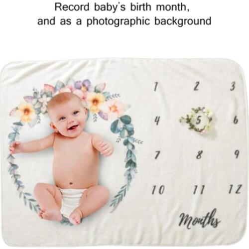 Cartoon Pattern Infant Baby Milestone Photo Props Background Blankets Play Mats Backdrop Cloth Calendar Photo Accessories