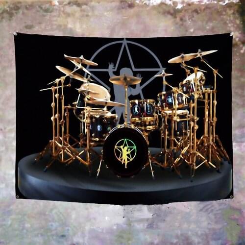 Drum kit Music Festival Poster Canvas Paintings Guitar Musical Instruments Banners Flag Wall Hanging Rock Art Bedroom Wall Decor