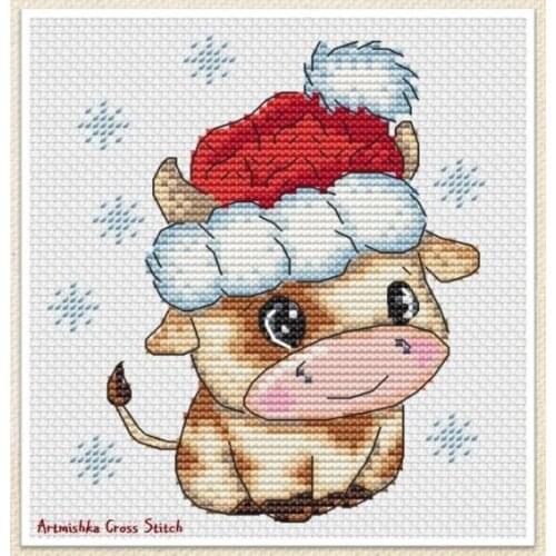 2021 COW Counted Cross Stitch Kits aida fabric 14ct Canvas Cross-stitch Set DIY Embroidery Needlework