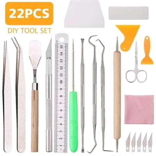 22pcs Cricut Scrapbooking Tools Set Perfect For Adhesive Vinyl Paper Craft Sewing Home School Craft Basic Supplies