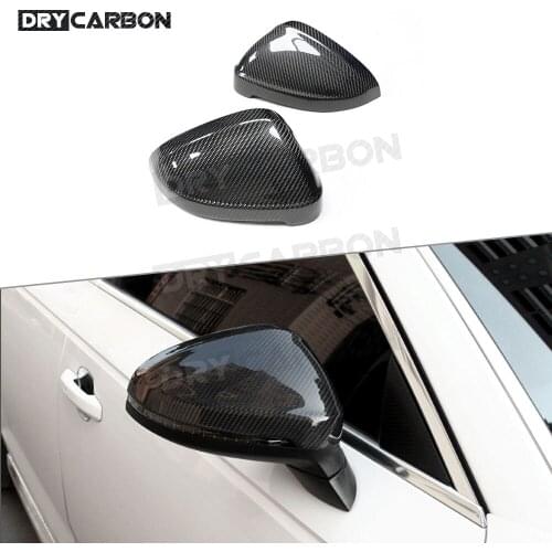 Real Carbon Fiber Door Rearview Mirror Cap Trim Covers For Audi A4 S4 RS4 B9 A5 S5 RS5 2016 2017 Replacement Style
