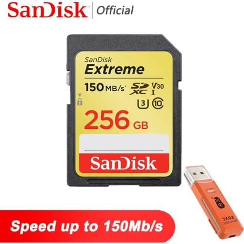 Original SanDisk Extreme SD Card SDXC/SDHC SD 64GB Class10 Flash Memory Card 128GB 256GB SD Cards 32GB 16GB SDXC SDHC For Camera