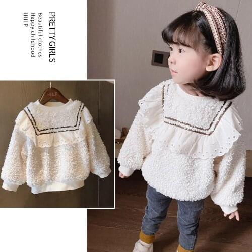 Girls autumn sweaters with cashmere and thick cashmere coats baby kids girls warm winter coats girls Princess tops P4 211