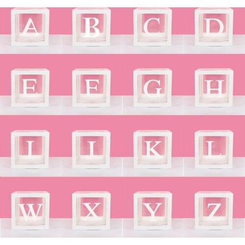 Transparent box balloons filled Wedding decoration Baby shower Baby name letters 1st birthday party one year age kids girl gift