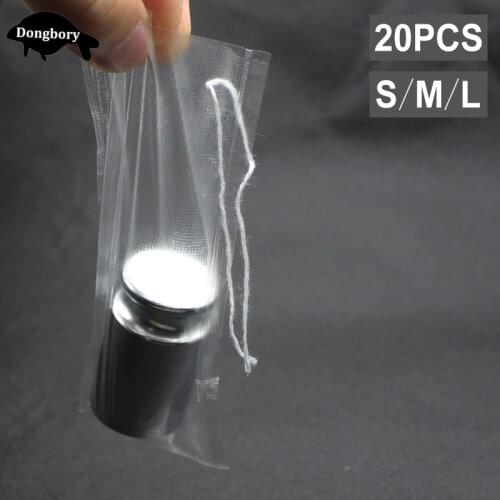 20PCS Carp Fishing Accessories Water Dissolving PVA Bag with String for Carp Boilie Bait Bag Carp Fishing Feeder Bag Multi Sizes
