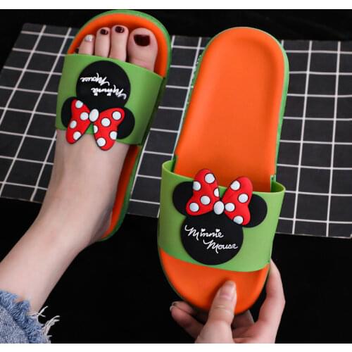 Disney cartoon Mickey Minnie big children adult summer sandals and slippers non-slip soft bottom home slippers
