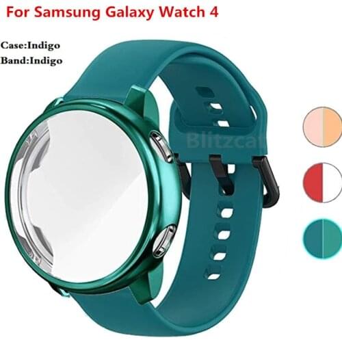 Strap + Case For Samsung Galaxy Watch 4 Classic 46MM 42mm 44mm 40mm Protector Cover Silicone Smart Watchband Bracelet TPUBumper