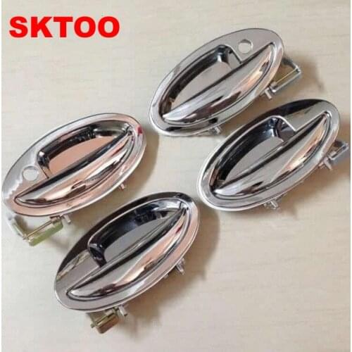 SKTOO 4Pcs/Set For Lifan 520 Chrome Exterior Door Handle Covers 520i Breez Accessories Good Quality Metal Stickers Car Styling