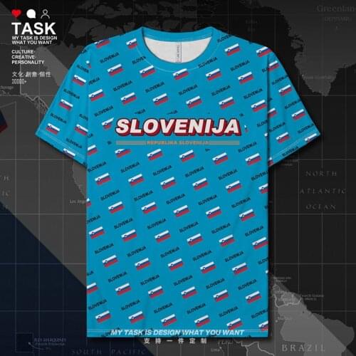 Slovenia Slovene SVN Quick Dry t shirt shirts t-shirt fashion Fitness casual Short-sleeved clothing sporting summer clothes