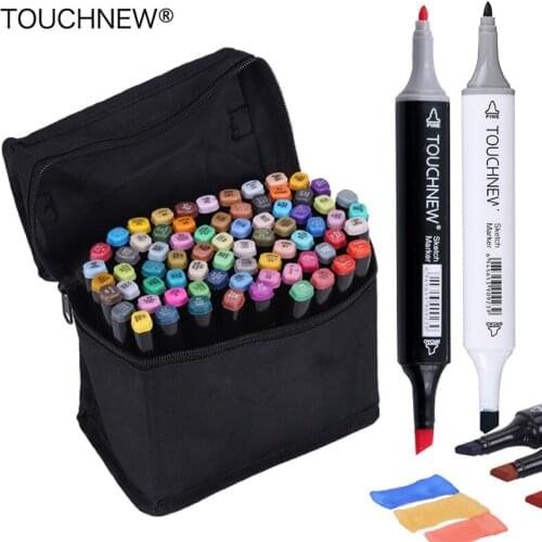 TOUCHNew 60 Colors Graphic Marker Pen Set Sketch Art Markers Dual Headed Art Pens Painting Drawing Supplies