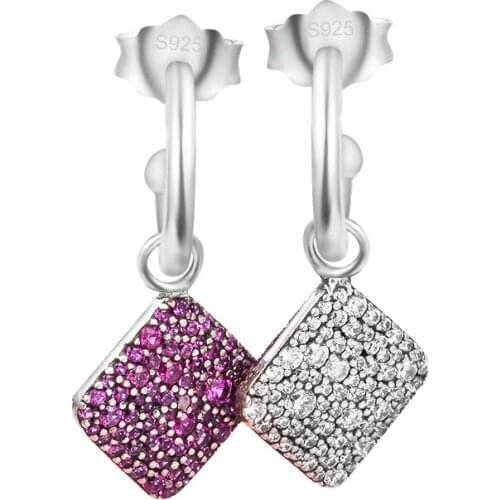 Timeless Elegance Drop Earrings CKK 925 Sterling-Silver-Jewelry,Royal Purple Enamel European Style for Women Party Jewelry Gift