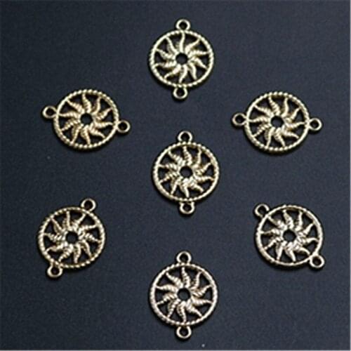 WKOUD 8pcs kc gold UC plating hot wheels charm bracelet necklace DIY metal jewelry alloy connectors A1316