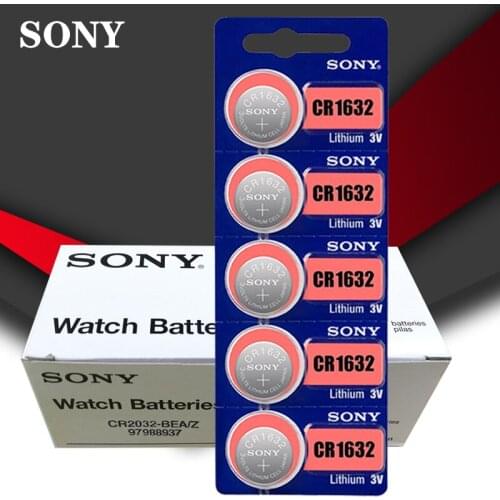 100pc/lot Sony Original 100% CR1632 Button Cell Battery For Watch Car Remote Key cr 1632 ECR1632 GPCR1632 3v Lithium Battery