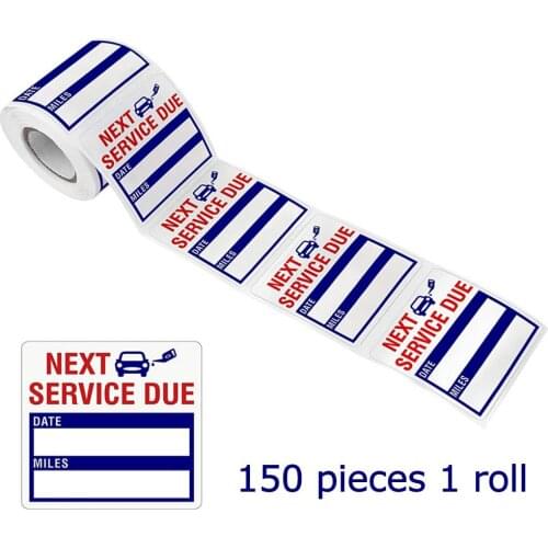 150PCS Oil Change Service Reminder Stickers Oil Change Stickers Oil Changes Adhesive Labels Car ​Exrerior Accessories