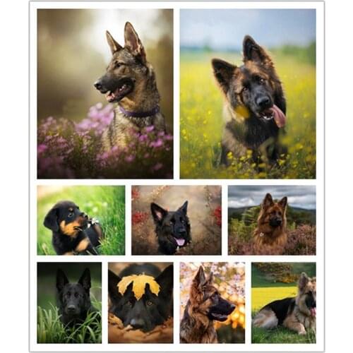 Full 5d Diamond Embroidery Home Decor DIY German Shepherd Dog Resin Dog Diamond Painting Cross Stitch Diamond Mosaic Needlework