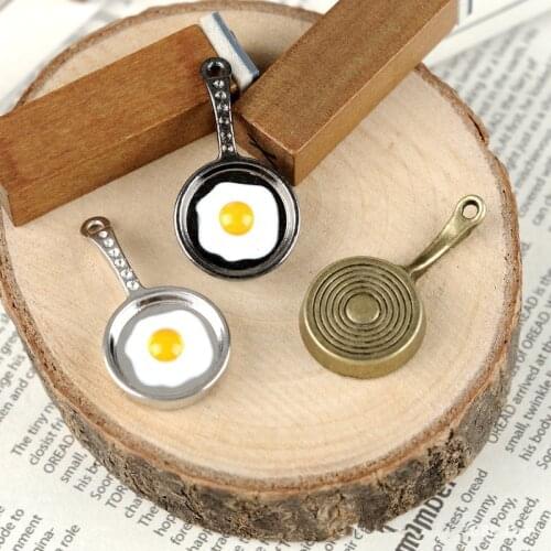 Daisies 50pcs/lot 32mm*17mm Pan Charms with Fried Eggs Fun Bracelet&Necklace Jewelry Making Handmade DIY