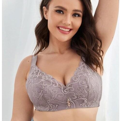 Sexy Bras for Women Lace Thin Cup Underwear Push Up Bra Lingerie Lady Wide Shoulder Strap Wire Free Bralette 34 36 38 40 42 44