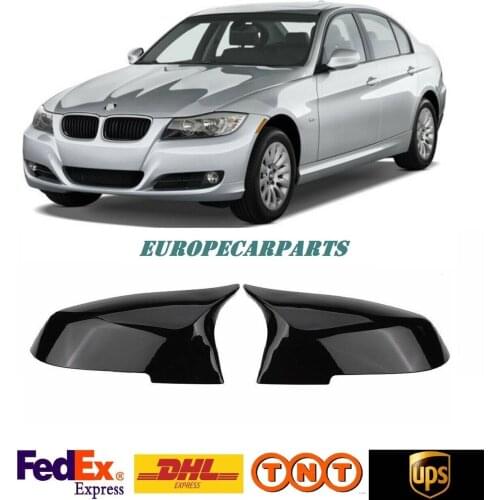 For BMW 3 (E90) 2005-2012 Bat Mirror Cover Piano Black 2 pieces
