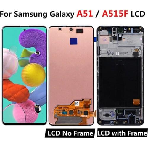For Samsung Galaxy A51 2019 A515 A515F LCD Display Touch Screen Digitizer Frame