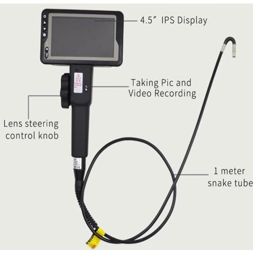 8MM 180Degree Steering Endoscope Two-Way Articulating Borescope Videoscope OTG Inspection Camera Digital Microscope Otoscope
