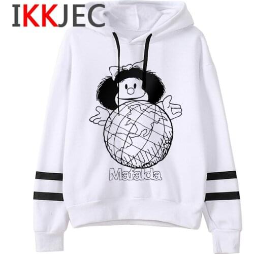 Mafalda hoodies female Ulzzang y2k aesthetic printed Oversized female pullover grunge
