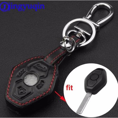 Jingyuqin 2 BUTTON LEATHER KEY COVER FOR BMW X3 X5 Z3 Z4 3 5 7 SERIES E38 E39 E46 E83 M5 325i REMOTE FOB CASE HOLDER PROTECTOR