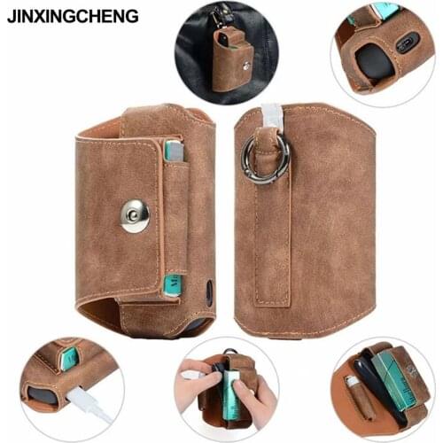 JINXINGCHENG New 5 Colors Wallet Holder Leather Case for iqos 3.0 Flip Buckle Double Book Cover for iqos3 Pouch Bag