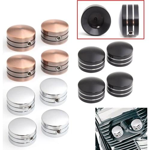 Motorcycle Spark Plug Head Bolt Cap For Harley Twin Cam Touring Sportster XL883 XL1200 4Pcs Screw Nut Round Protector Cover