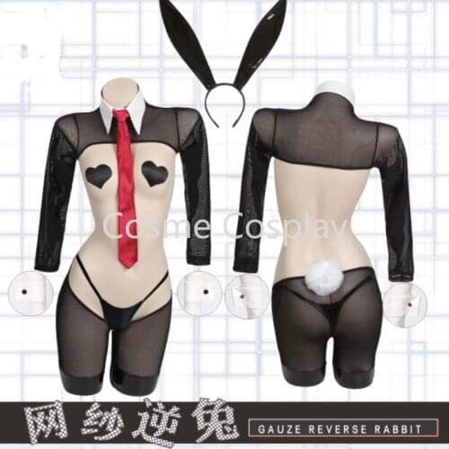 Cos Anime Against War Bunny Girl Cosplay Costume The Viral Factor Rabbit Girl Net Suit Cross-dressing TS Newhalf Cos Clothing