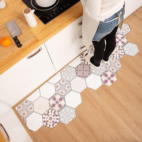 Kitchen DIY mat Strip anti-skid oil-proof carpet soft Soothing feet pvc leather door mat bathroom waterproof rug custom made